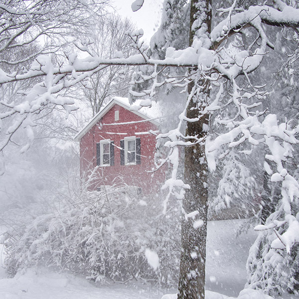 Red House in the Snow