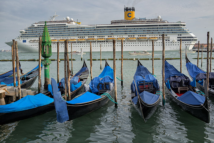 Gondolas and Cruise Ship