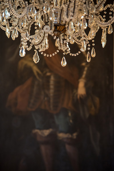 Painting and Chandelier