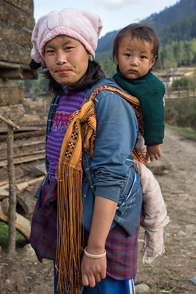 Mother and Child, Gangtey, Bhutan