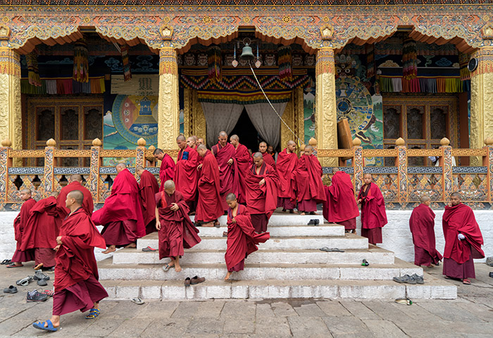 Monks #1, Punakha Dzong, Bhutan